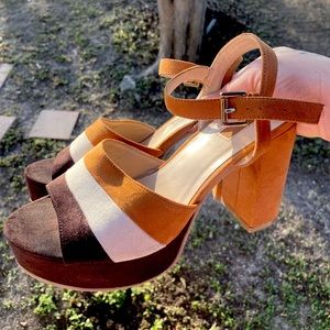 Forever 21 Chunky Heel Platform Heels Size 7.5